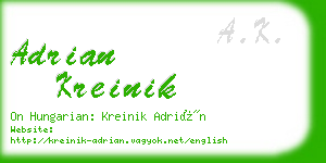 adrian kreinik business card